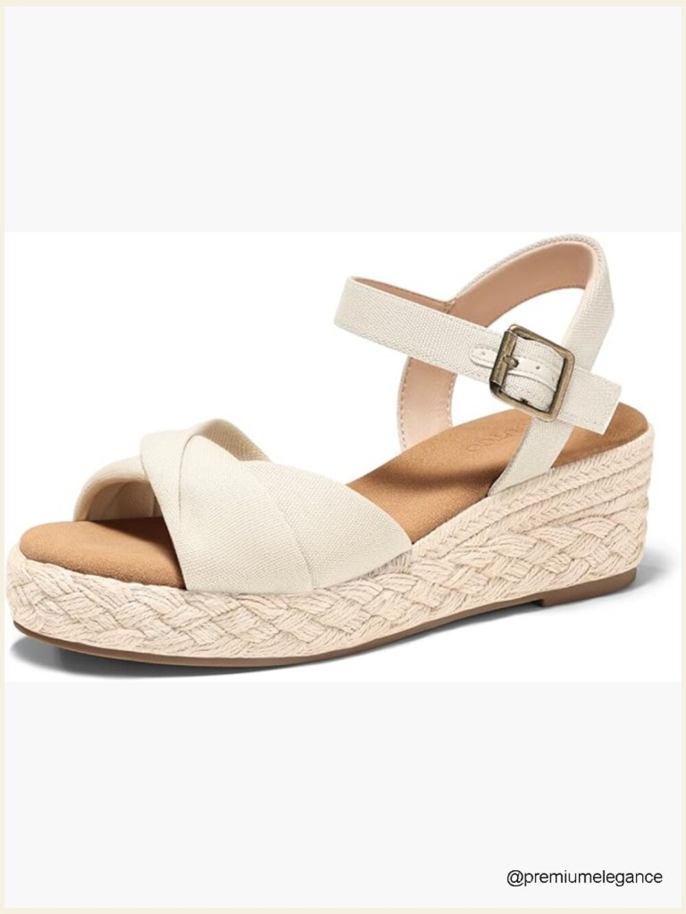 Women's Espadrille Wedge Sandals Canvas Ankle Strap Platform Summer Beach Shoes